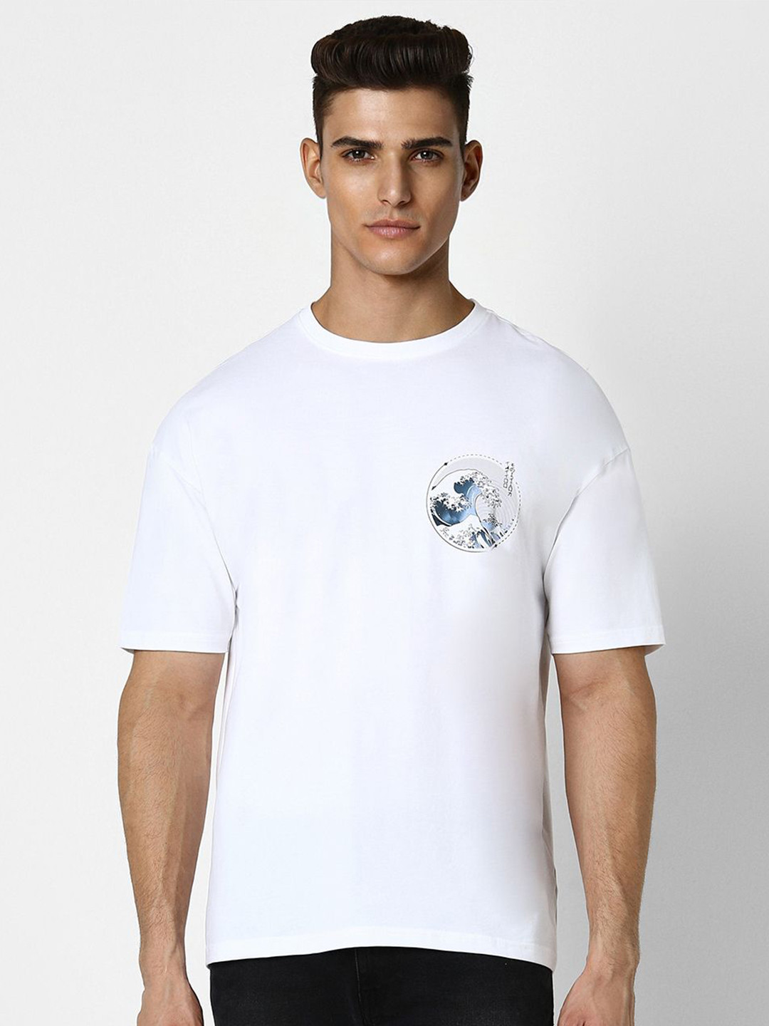 

VAN HEUSEN DENIM LABS Graphic Printed Crew Neck T-shirt, White