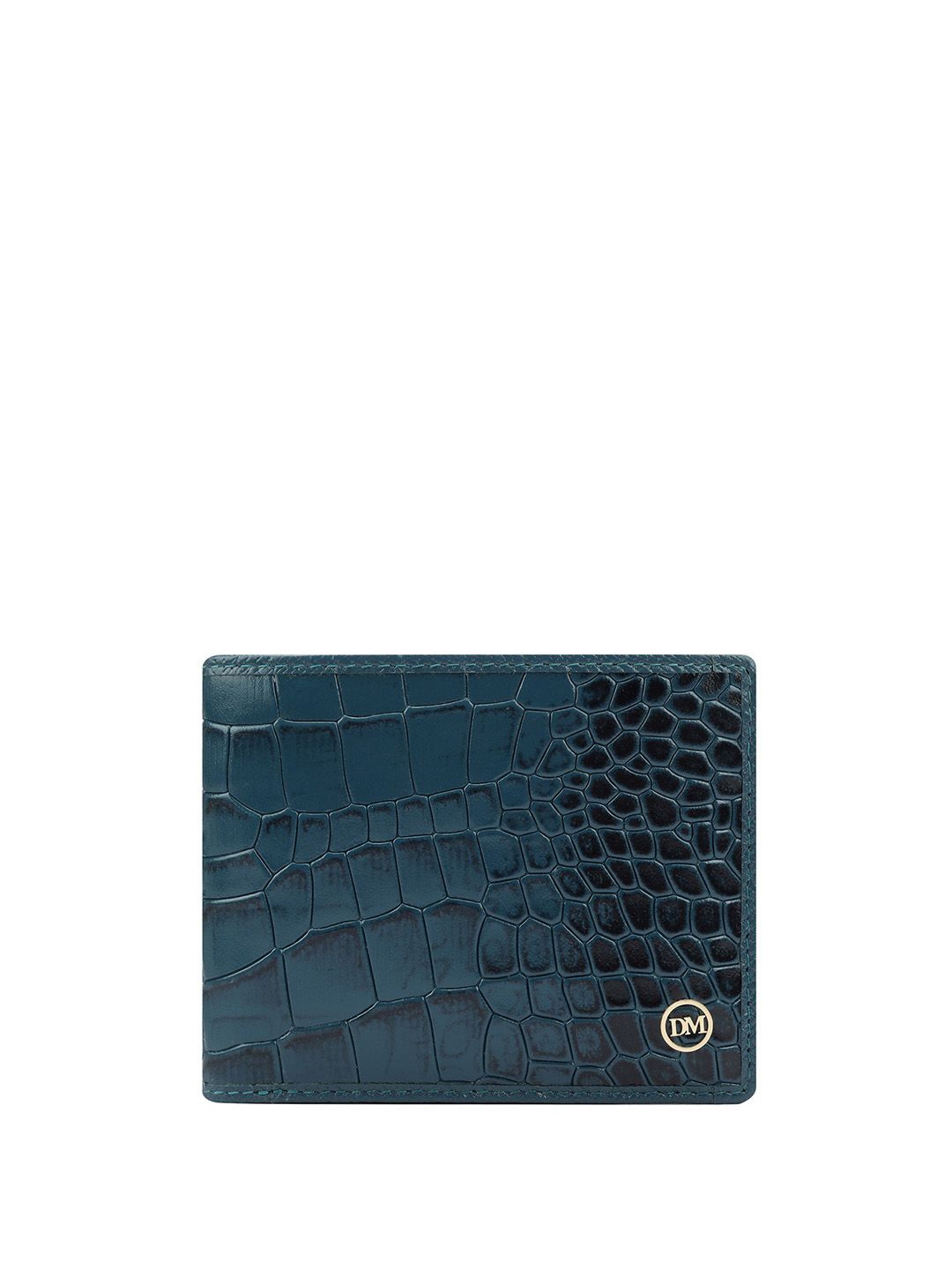 

Da Milano Men Abstract Printed Leather Two Fold Wallet, Blue