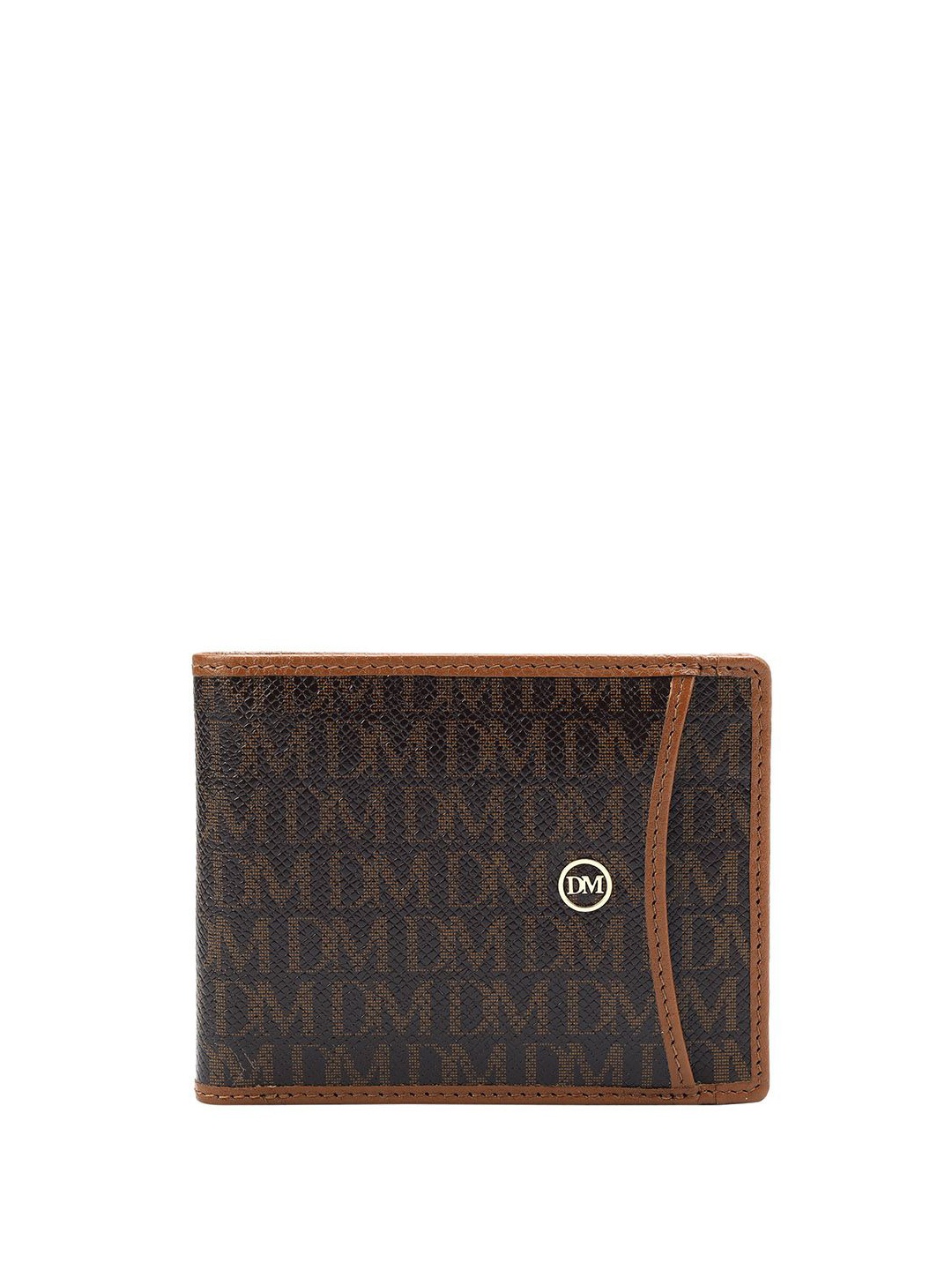

Da Milano Men Printed Leather Two Fold Wallet, Brown