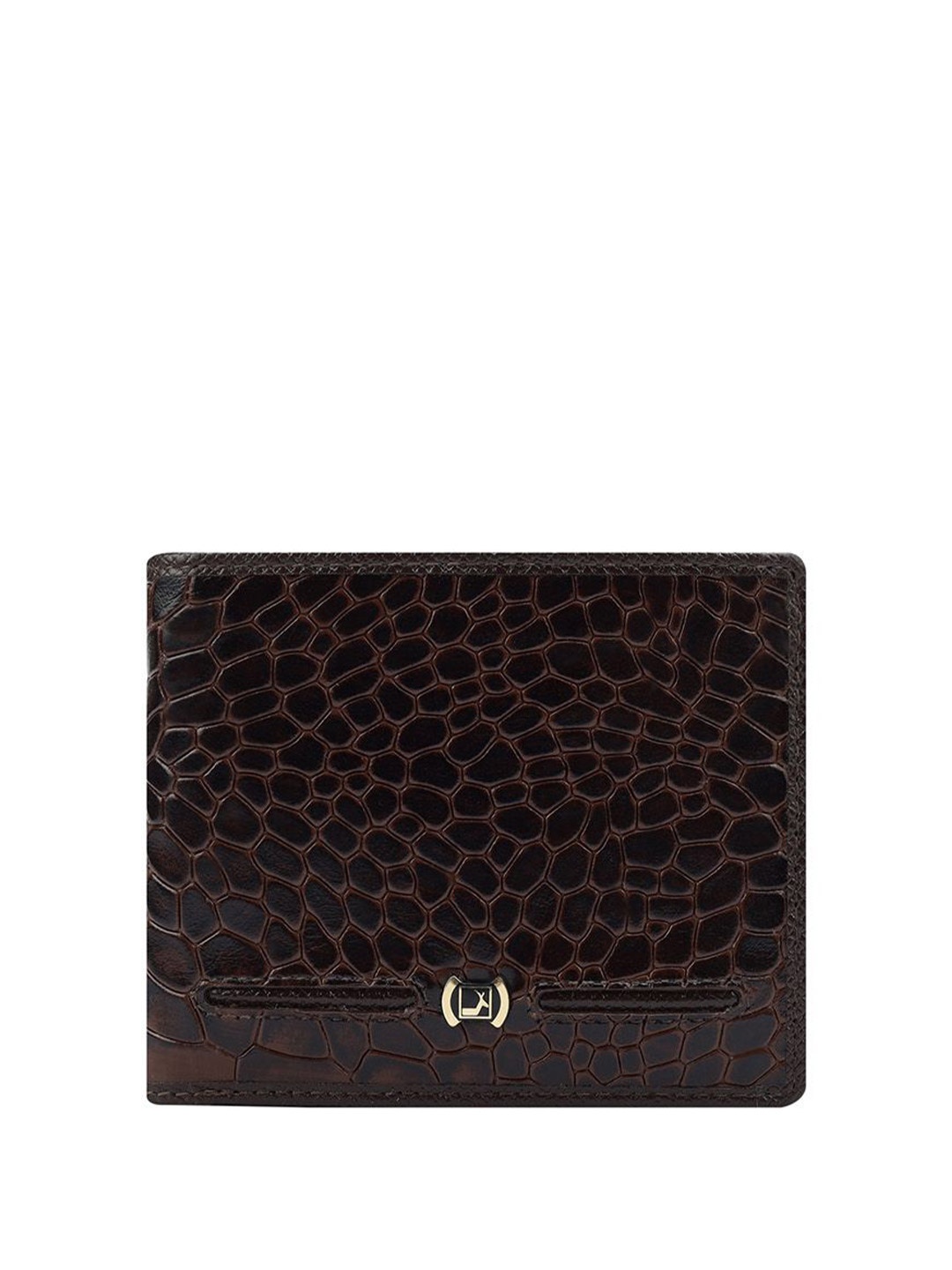 

Da Milano Men Textured Leather Two Fold Wallet, Brown