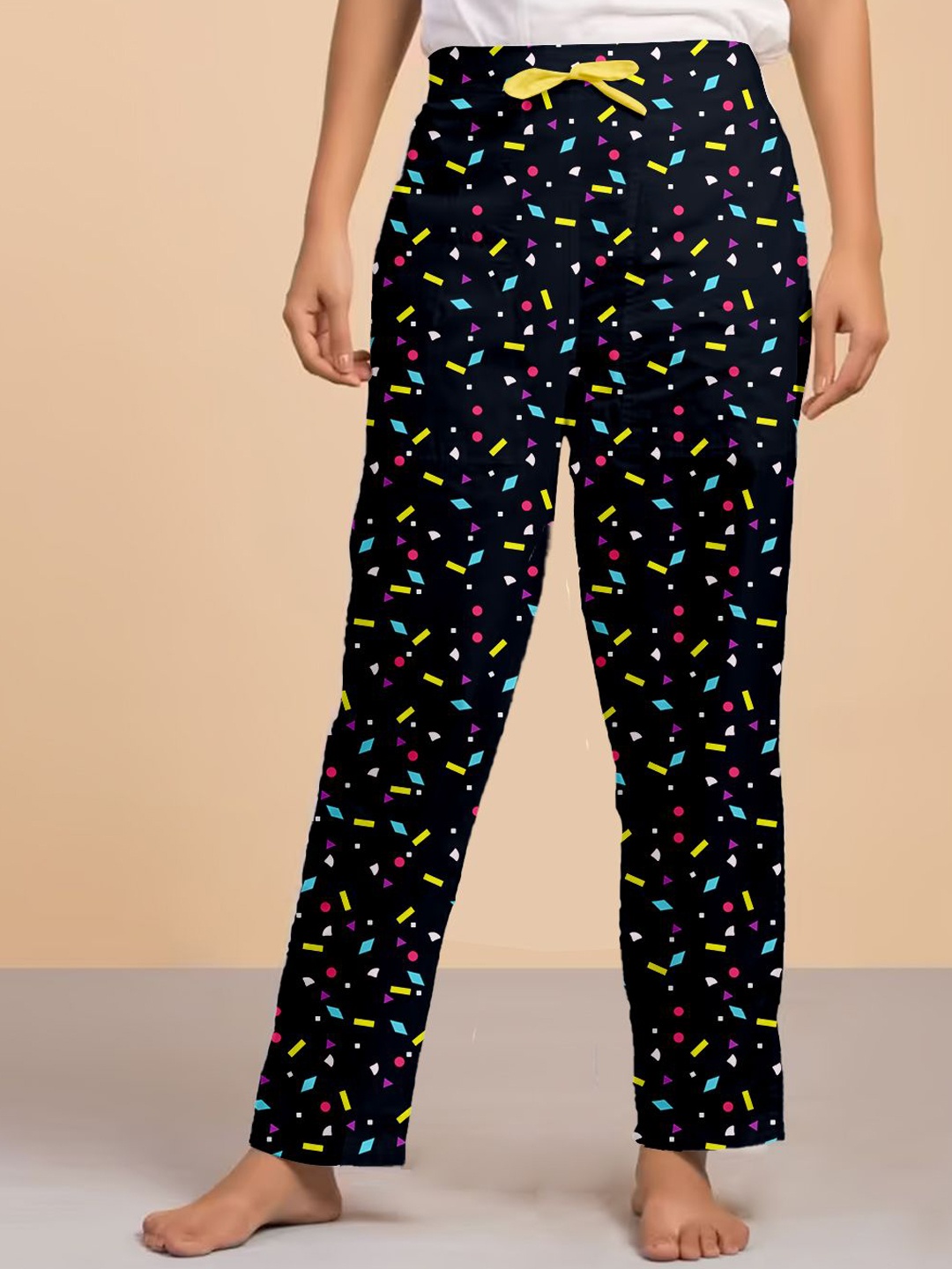 

LYRA Women Printed Cotton Lounge Pant, Black