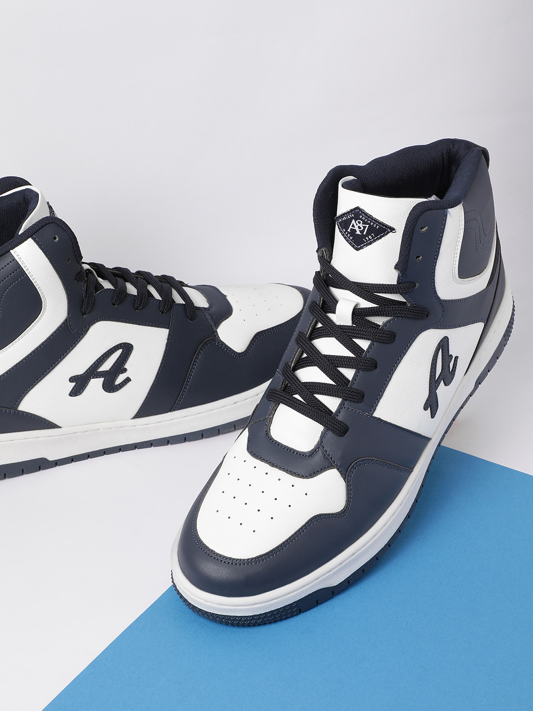 

Aeropostale Men Perforated Detailing Mid-Top Sneakers, Navy blue