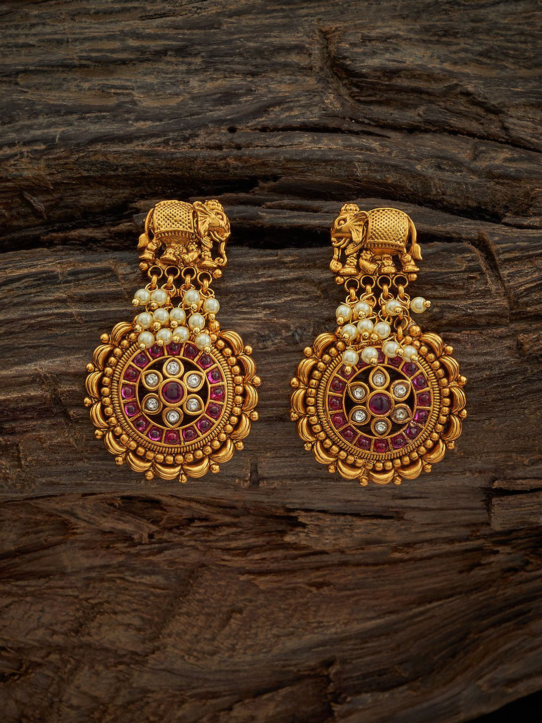 

Kushal's Fashion Jewellery Gold-Plated Classic Drop Earrings
