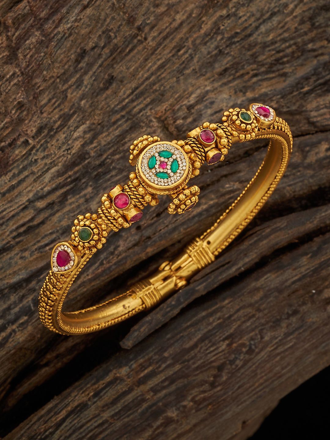 

Kushal's Fashion Jewellery Women Antique Gold-Plated Kada Bracelet