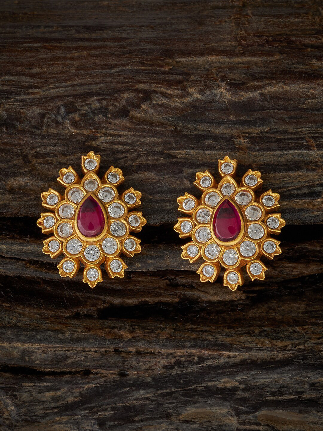 

Kushal's Fashion Jewellery 92.5 Pure Silver Classic Studs Earrings, Gold