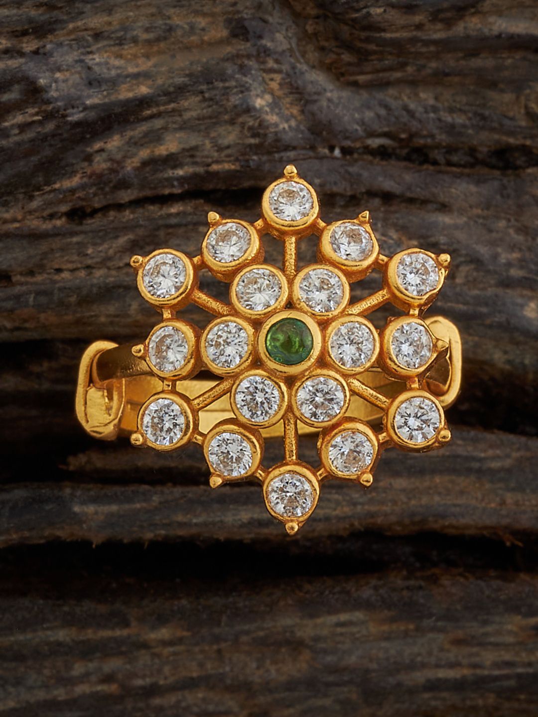 

Designs By Kushal's Fashion Jewellery 92.5 Pure Silver Gold-Plated Finger Ring
