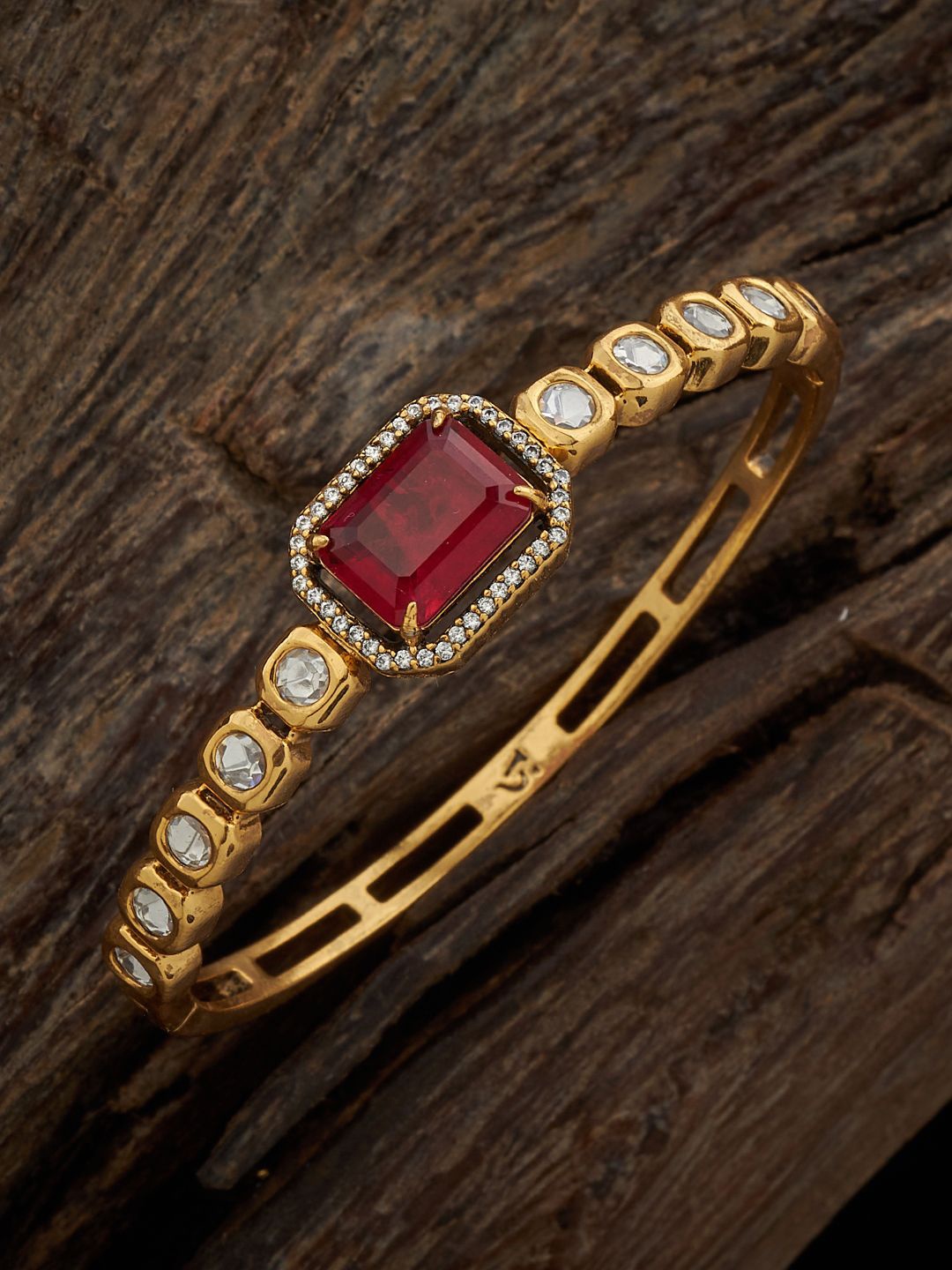 

Kushal's Fashion Jewellery Women Kundan Kada Bracelet, Gold