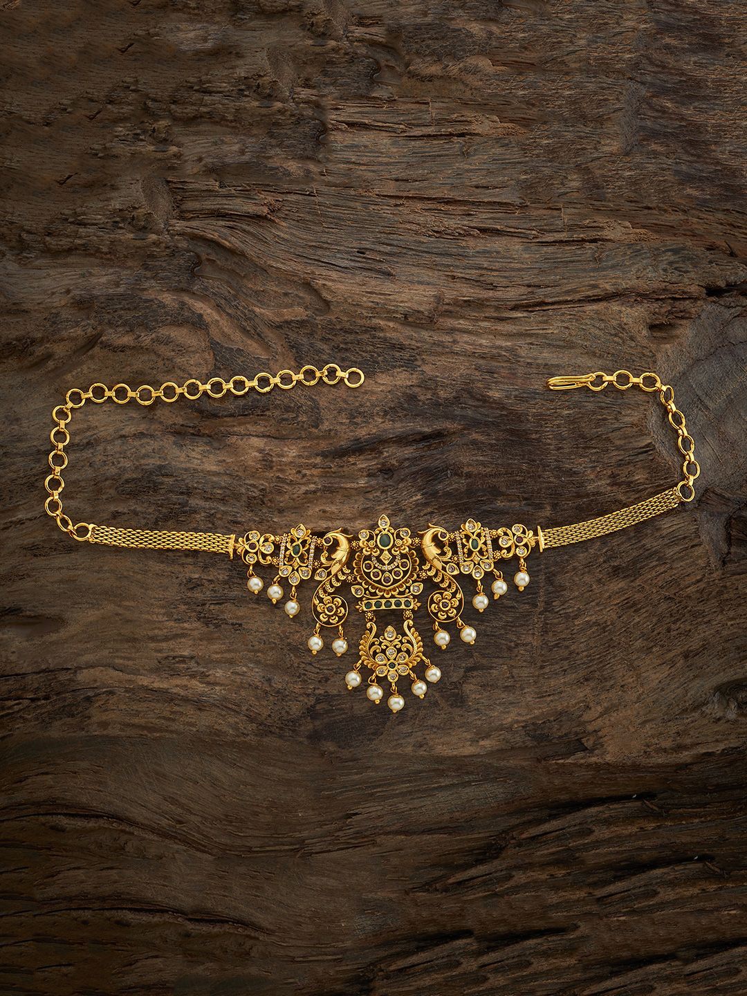 

Kushal's Fashion Jewellery Women Cubic Zirconia Antique Gold-Plated Armlet Bracelet