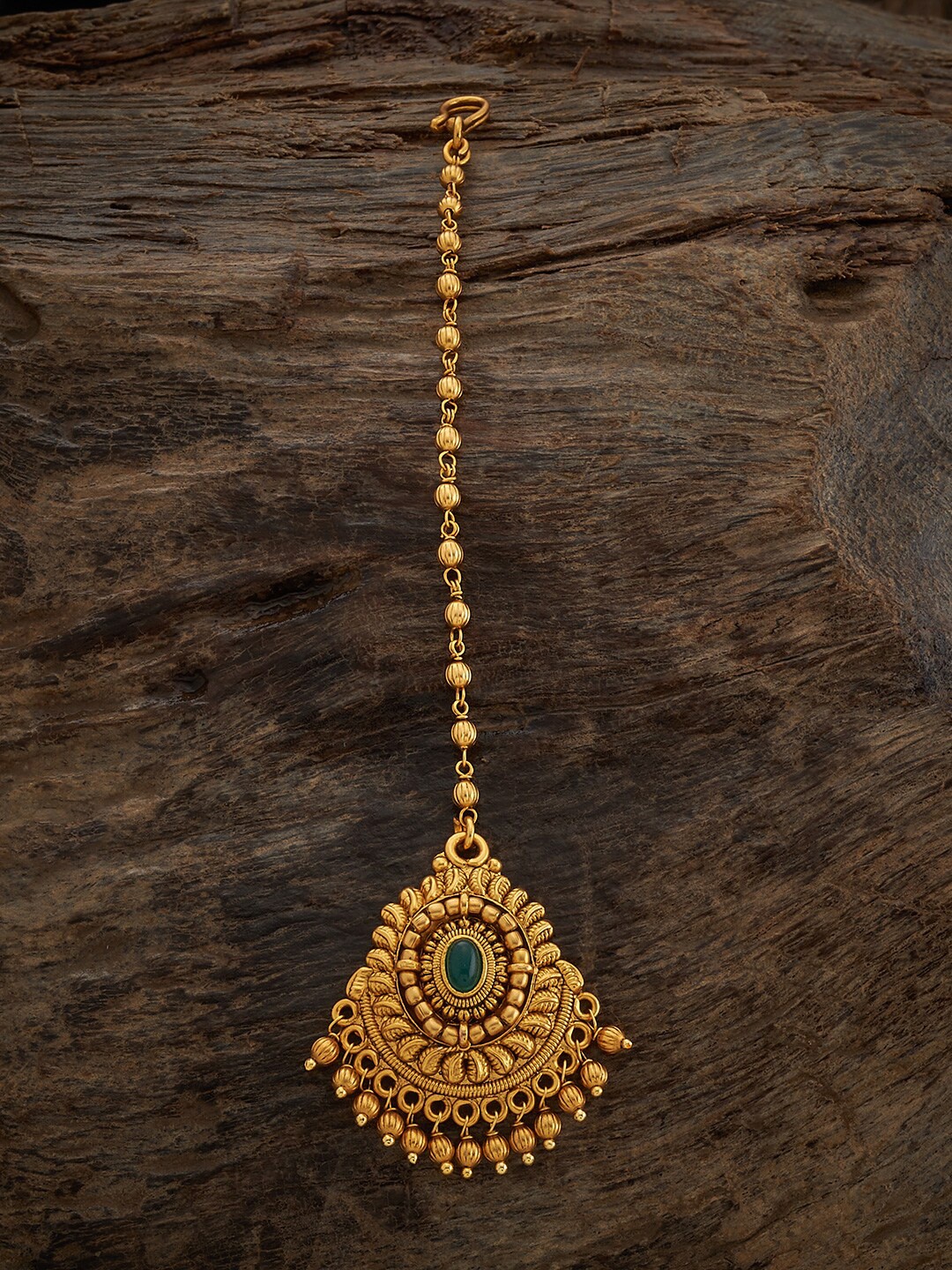 

Kushal's Fashion Jewellery Gold-Plated Artificial Stones Studded Maang Tikka
