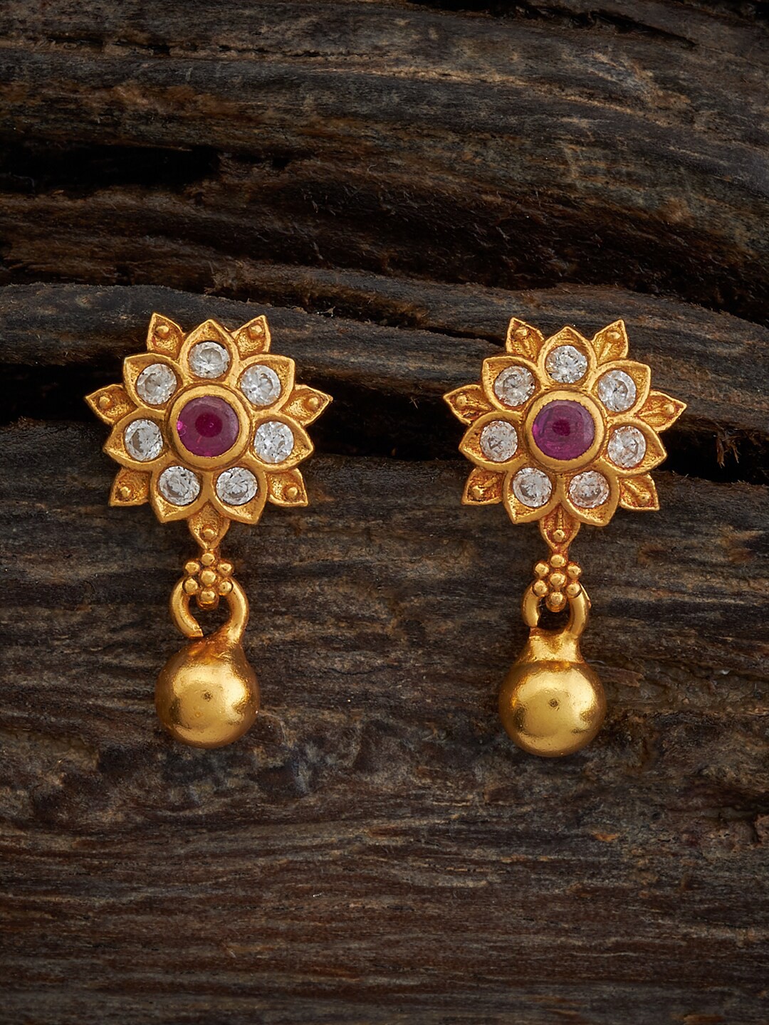 

Kushal's Fashion Jewellery 92.5 Pure Silver Classic Drop Earrings, Gold