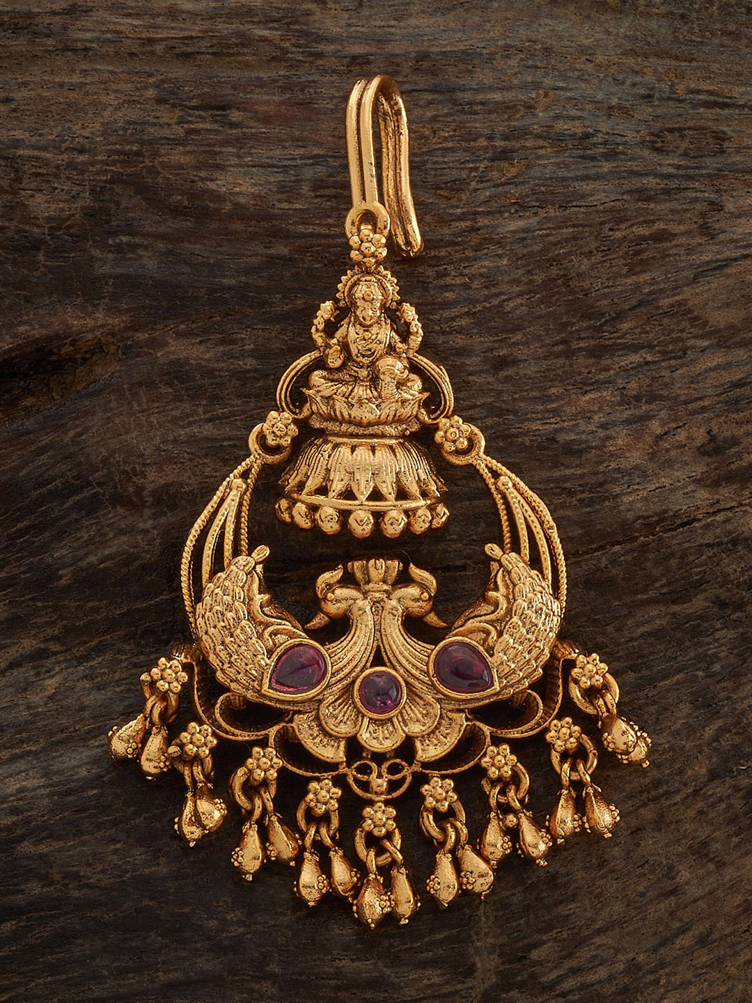 

Kushal's Fashion Jewellery Gold-Plated Artificial Stones Studded Maang Tikka