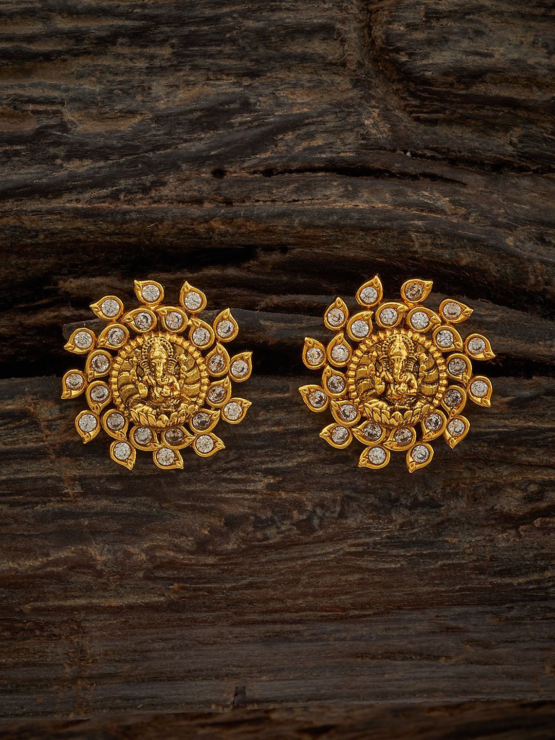 

Kushal's Fashion Jewellery Gold-Plated Circular Studs Earrings