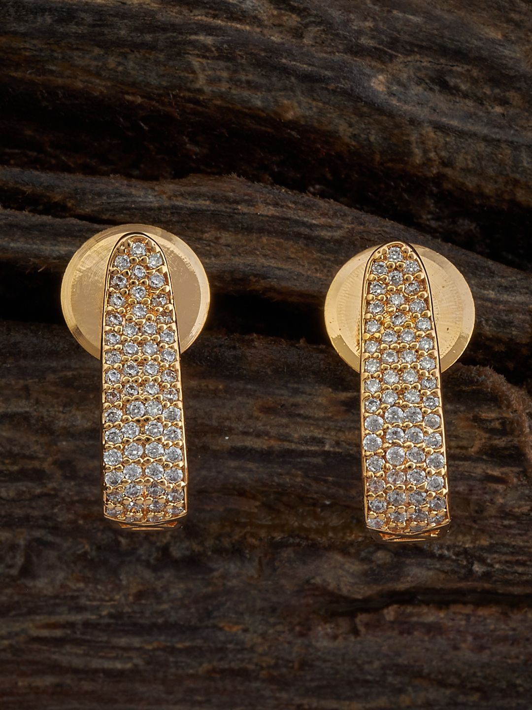 

Kushal's Fashion Jewellery Gold-Plated Contemporary Half Hoop Earrings