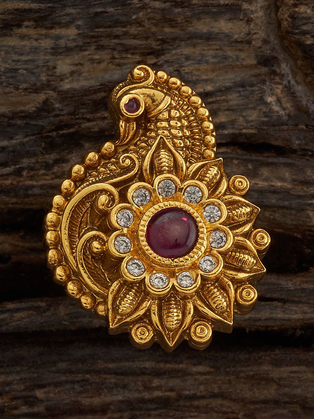 

Kushal's Fashion Jewellery Gold Plated Stones Studded Adjustable Finger Ring