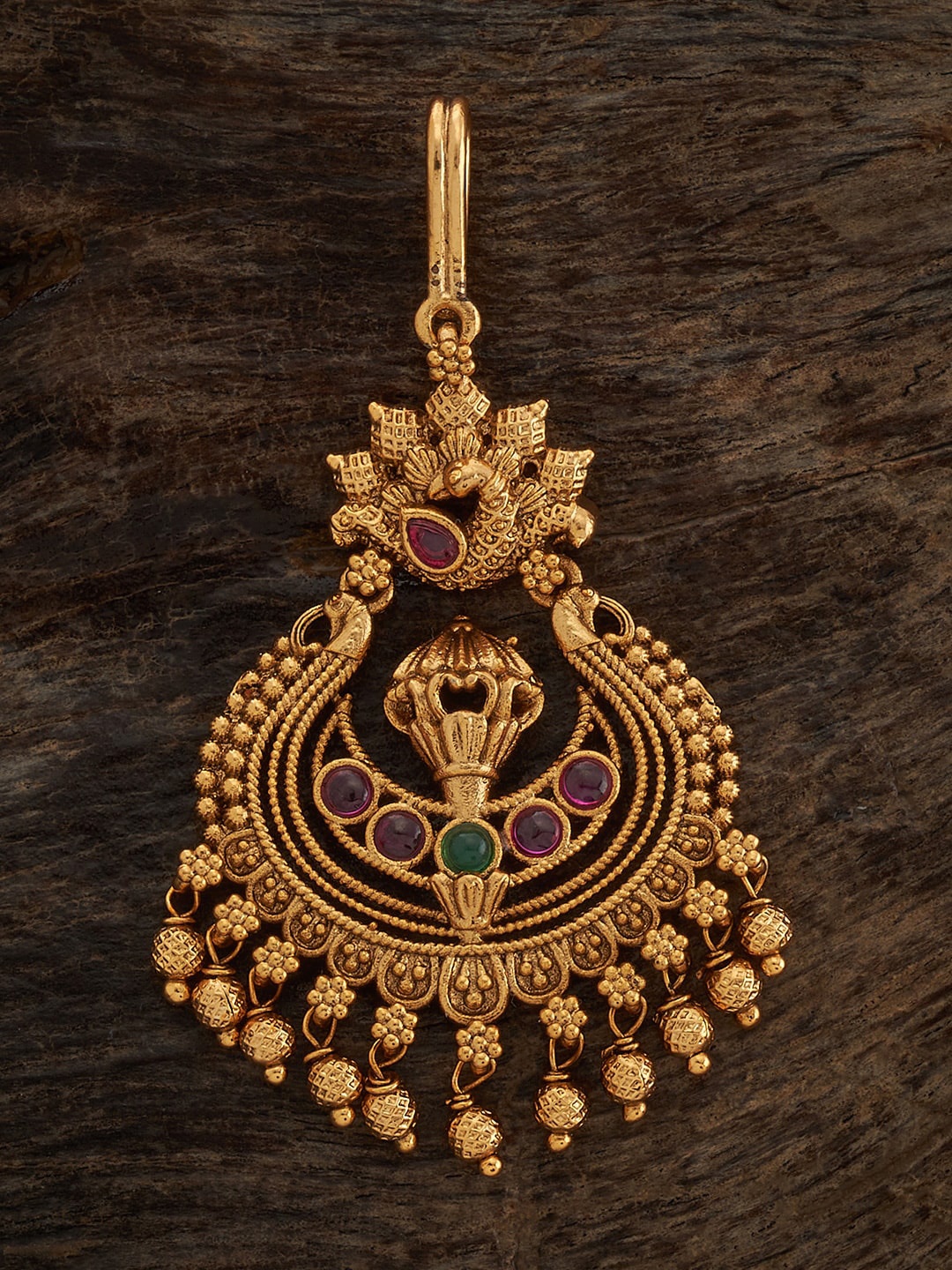 

Kushal's Fashion Jewellery Gold-Plated Artificial Stones Studded Maang Tikka