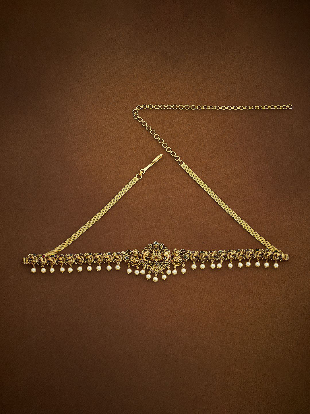 

Kushal's Fashion Jewellery Gold-Plated Artificial Stones Studded & Beaded Waist Chain