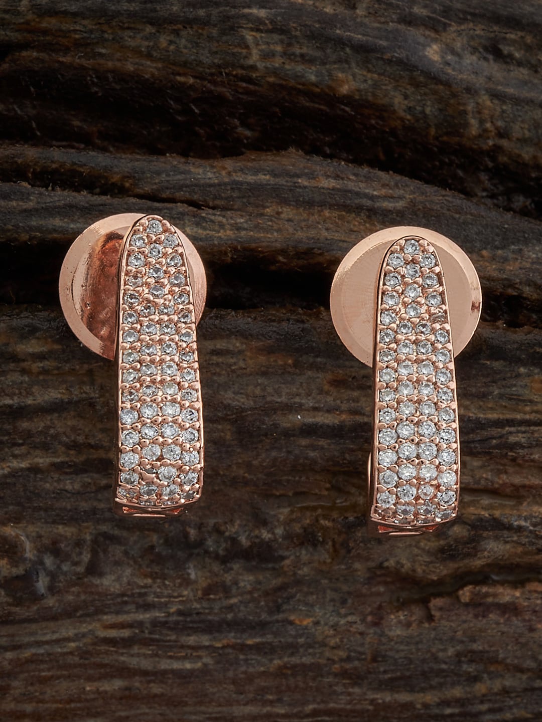 

Kushal's Fashion Jewellery Rose Gold-Plated Contemporary Half Hoop Earrings
