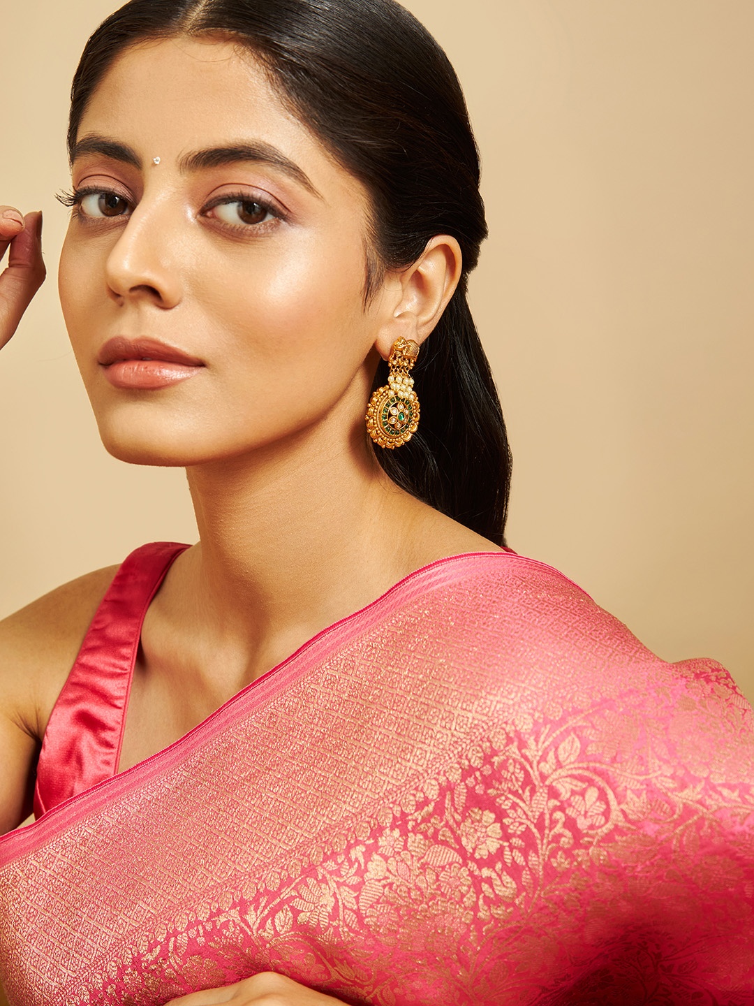 

Kushal's Fashion Jewellery Gold-Plated Classic Drop Earrings