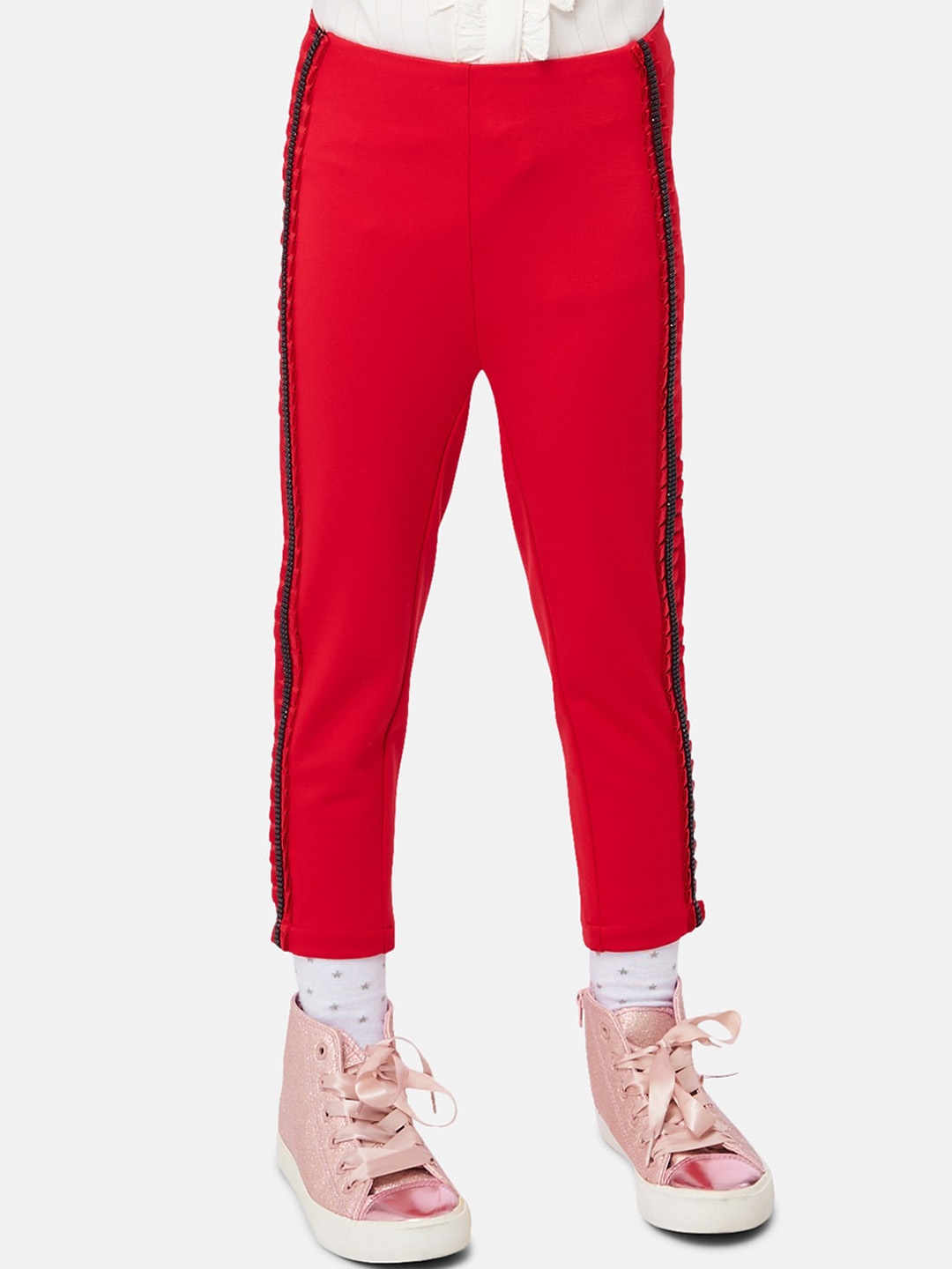 

One Friday Ankle-Length Leggings, Red