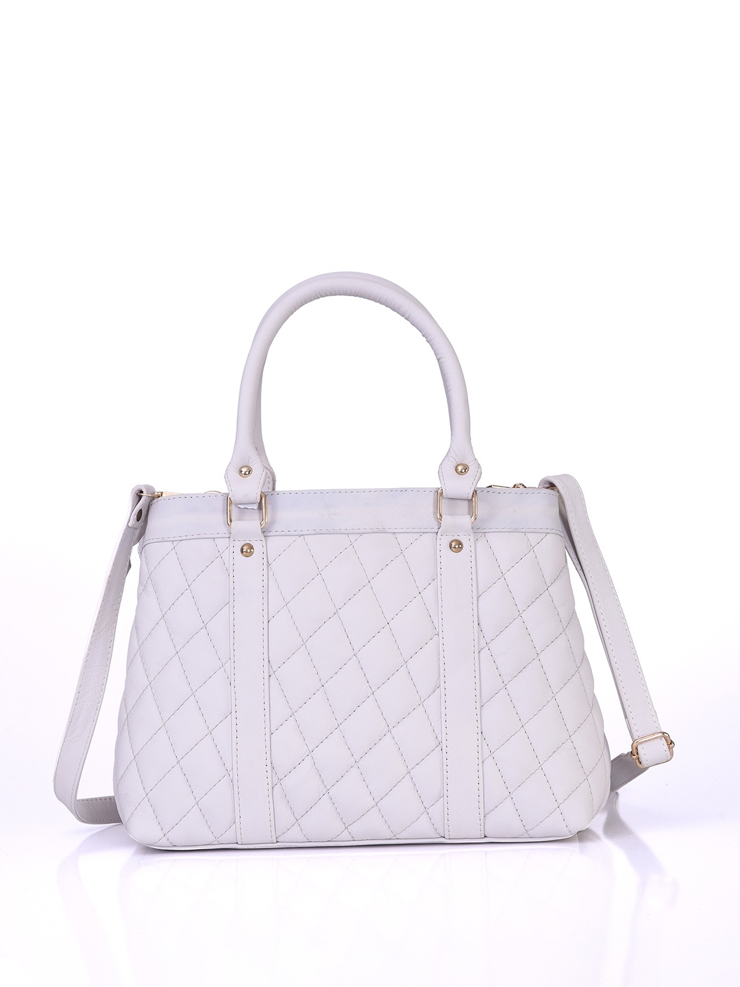 

ARDAN Leather Shopper Handheld Bag with Quilted, White