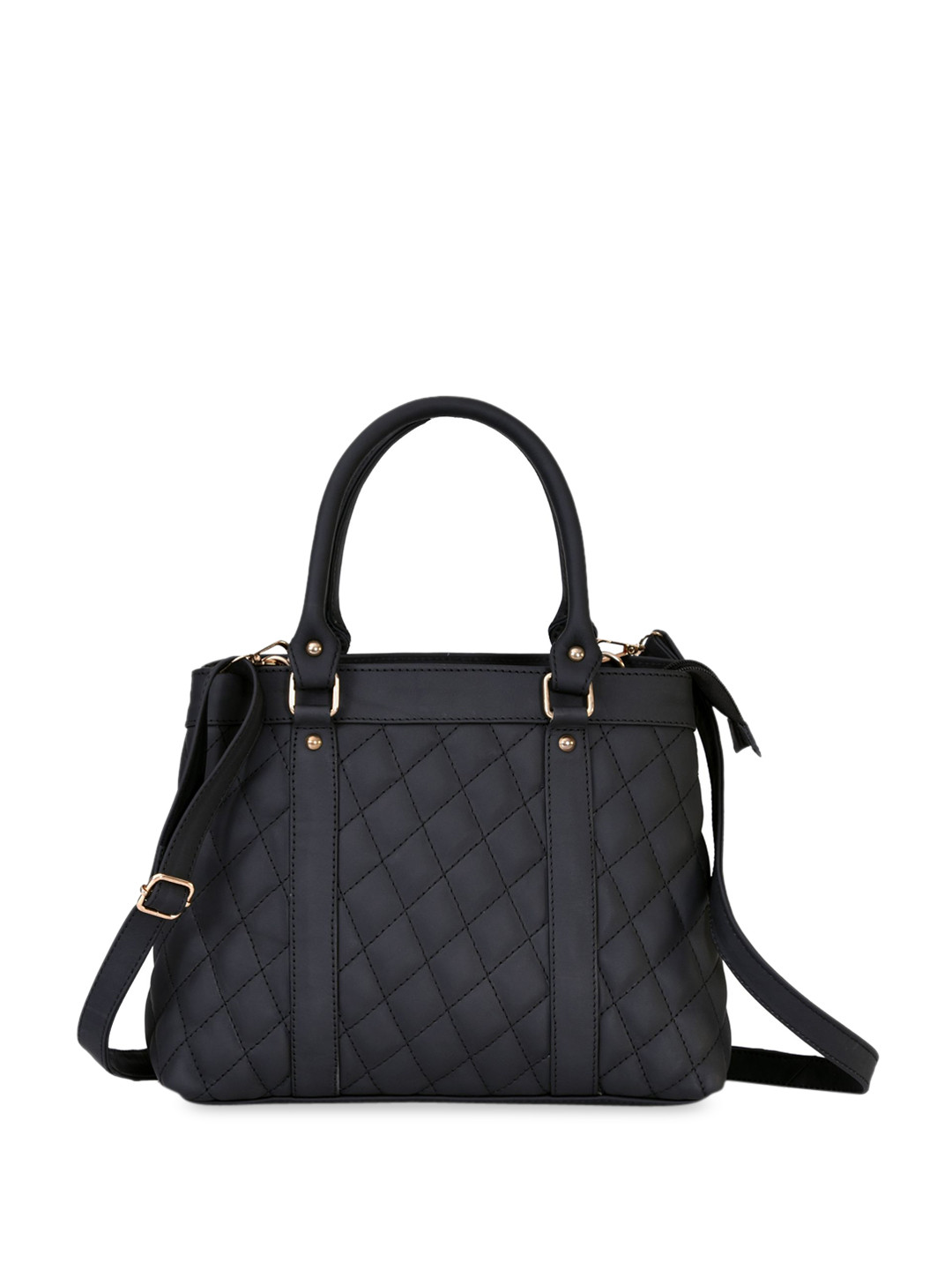 

ARDAN Leather Structured Handheld Bag with Quilted, Black