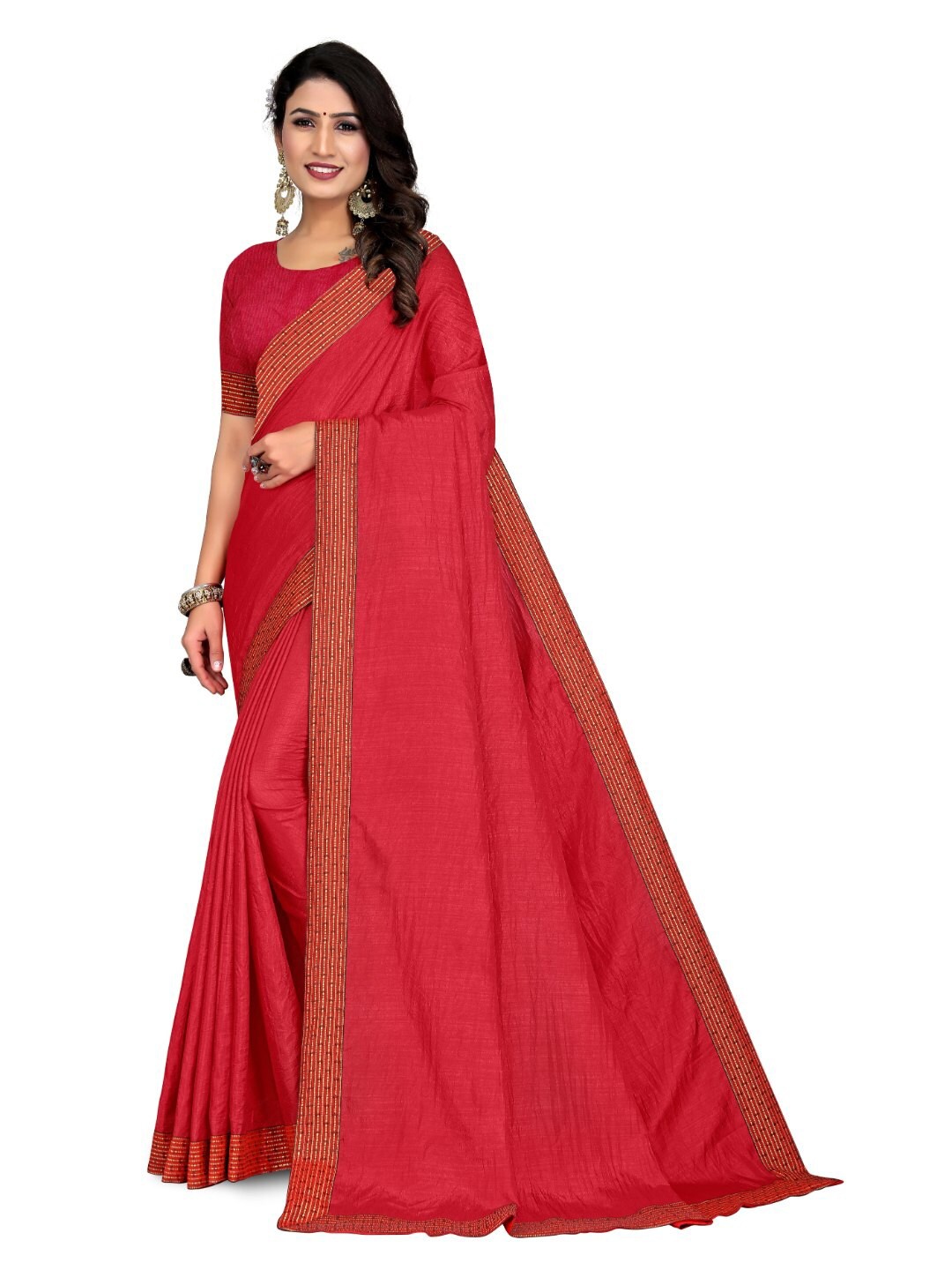 

Tulip Eden Woven Design Saree, Red