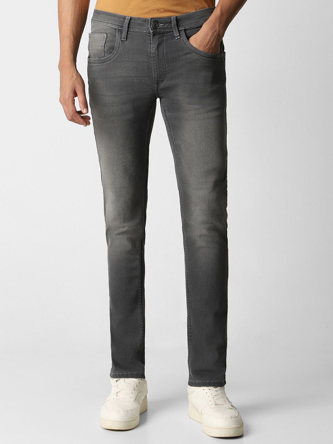 

VAN HEUSEN DENIM LABS Men Skinny Fit Heavy Fade Stretchable Jeans, Grey