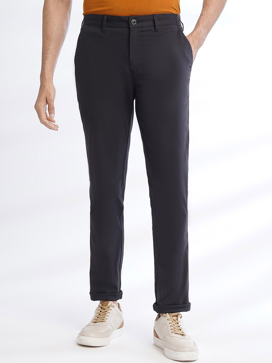 

JADE BLUE Men Slim Fit Casual Trouser, Black