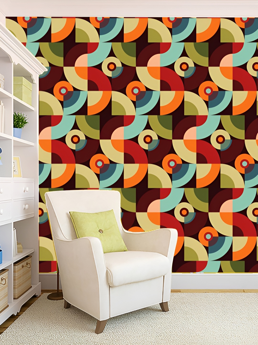 

KSHIRSA Brown & Red Printed Self Adhesive 3D Wall Stickers