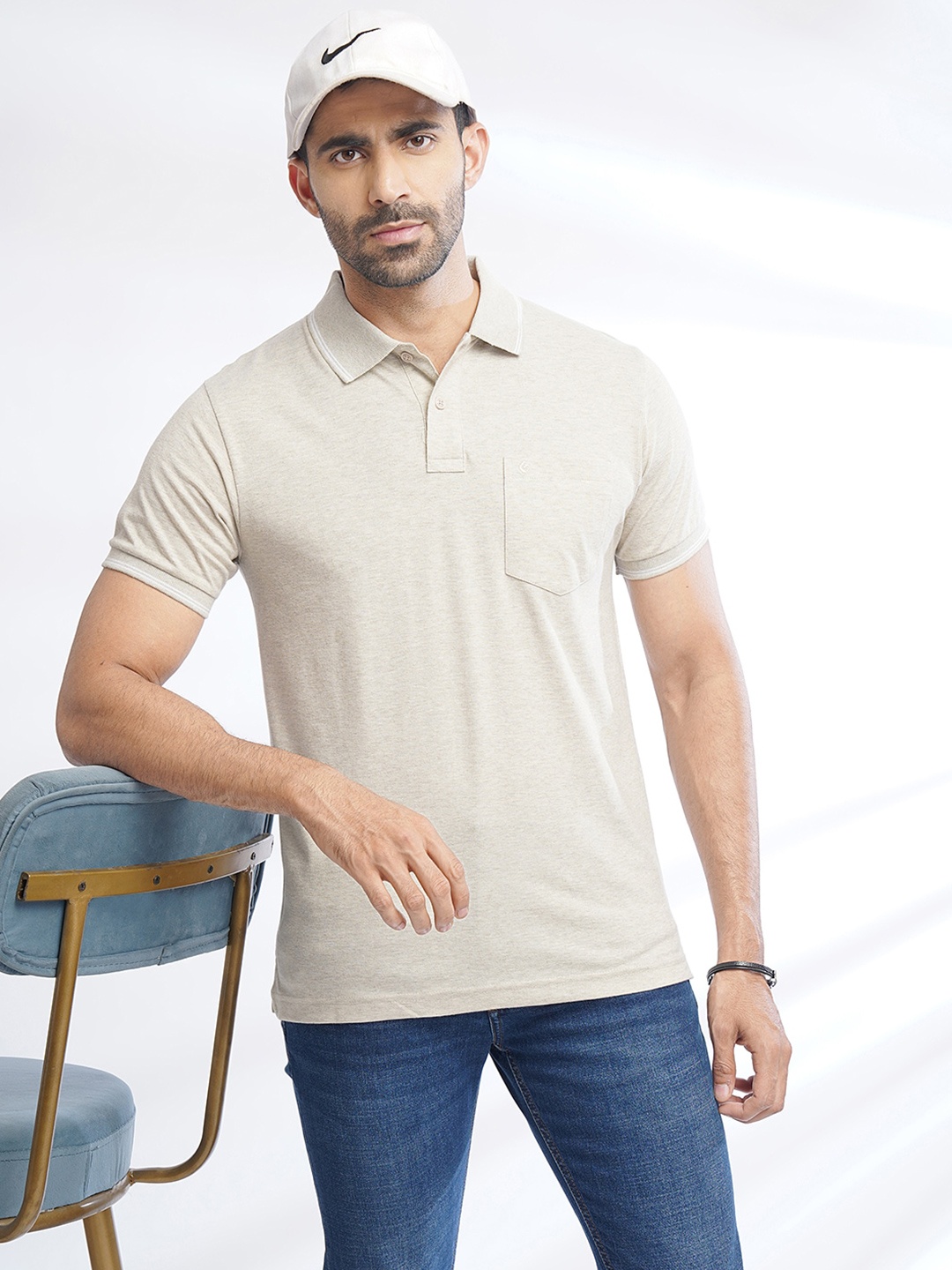 

Greenfibre Polo Collar Slim Fit T-shirt, Grey