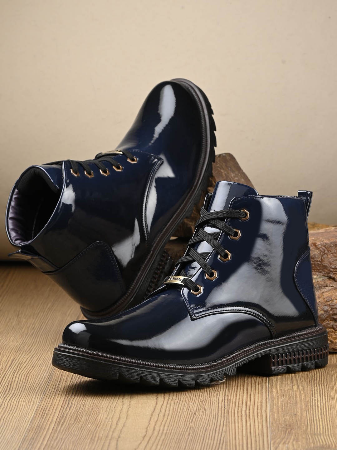 

Vellinto Men High-Top Regular Boots, Blue