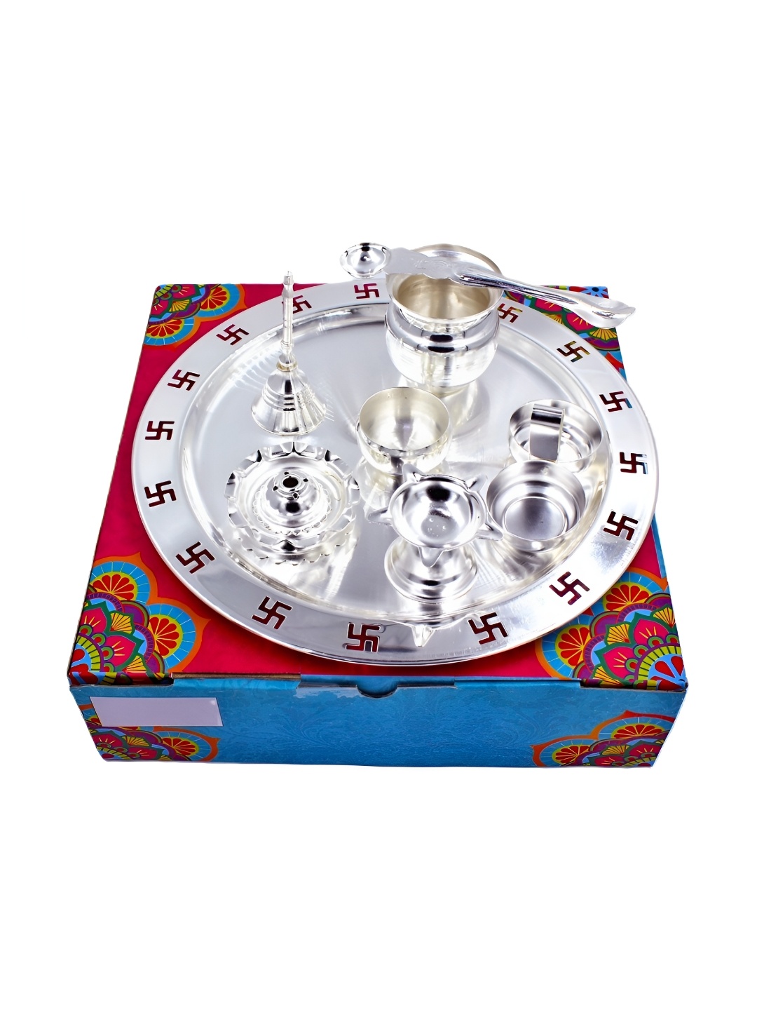 

ojas Silver Plated Pooja Thali