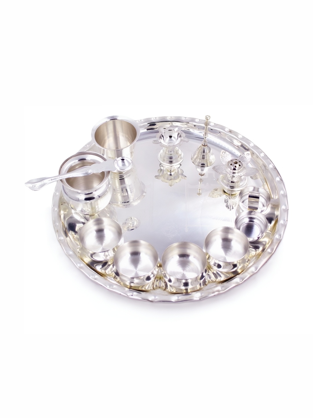 

ojas Silver Plated Pooja Thali Set
