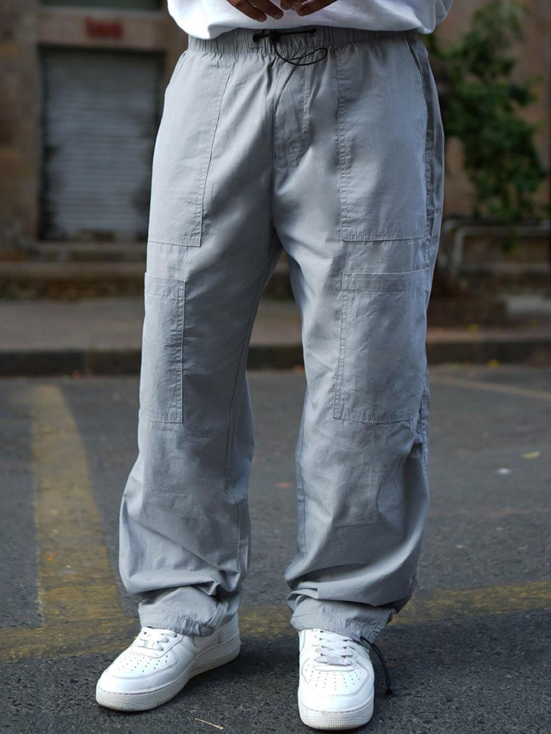 

Powerlook Men Grey Pure Cotton Relaxed Fit Track Pants