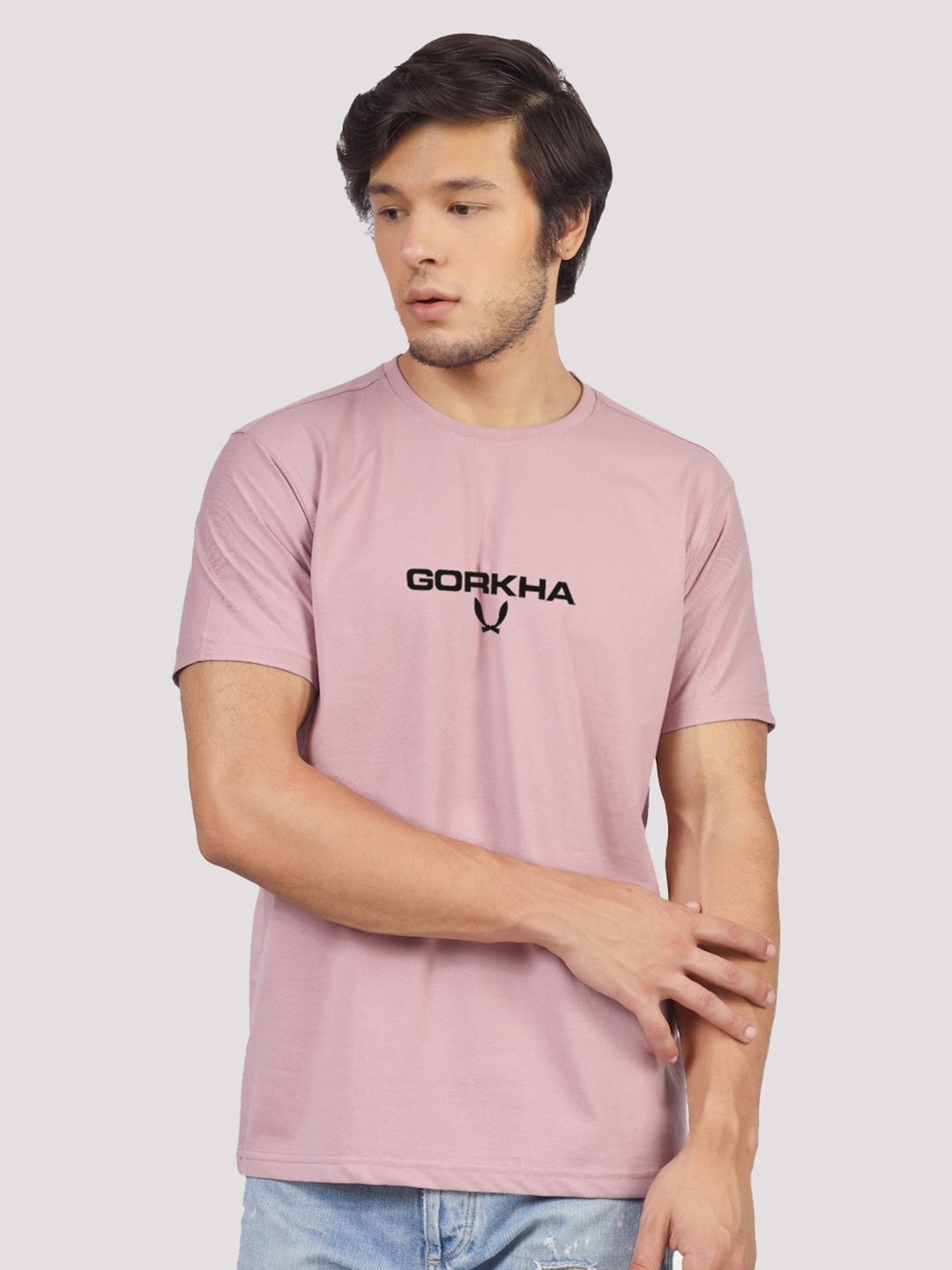 

Greylongg Typography Printed Round Neck T-Shirt, Purple