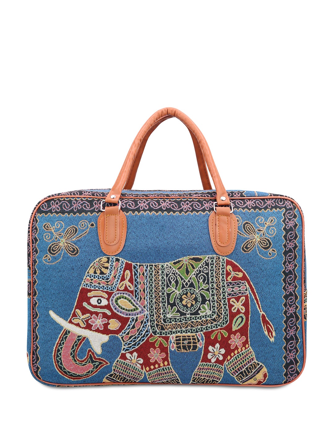 

NFI essentials Unisex Printed Medium Casual Duffel Bag, Blue