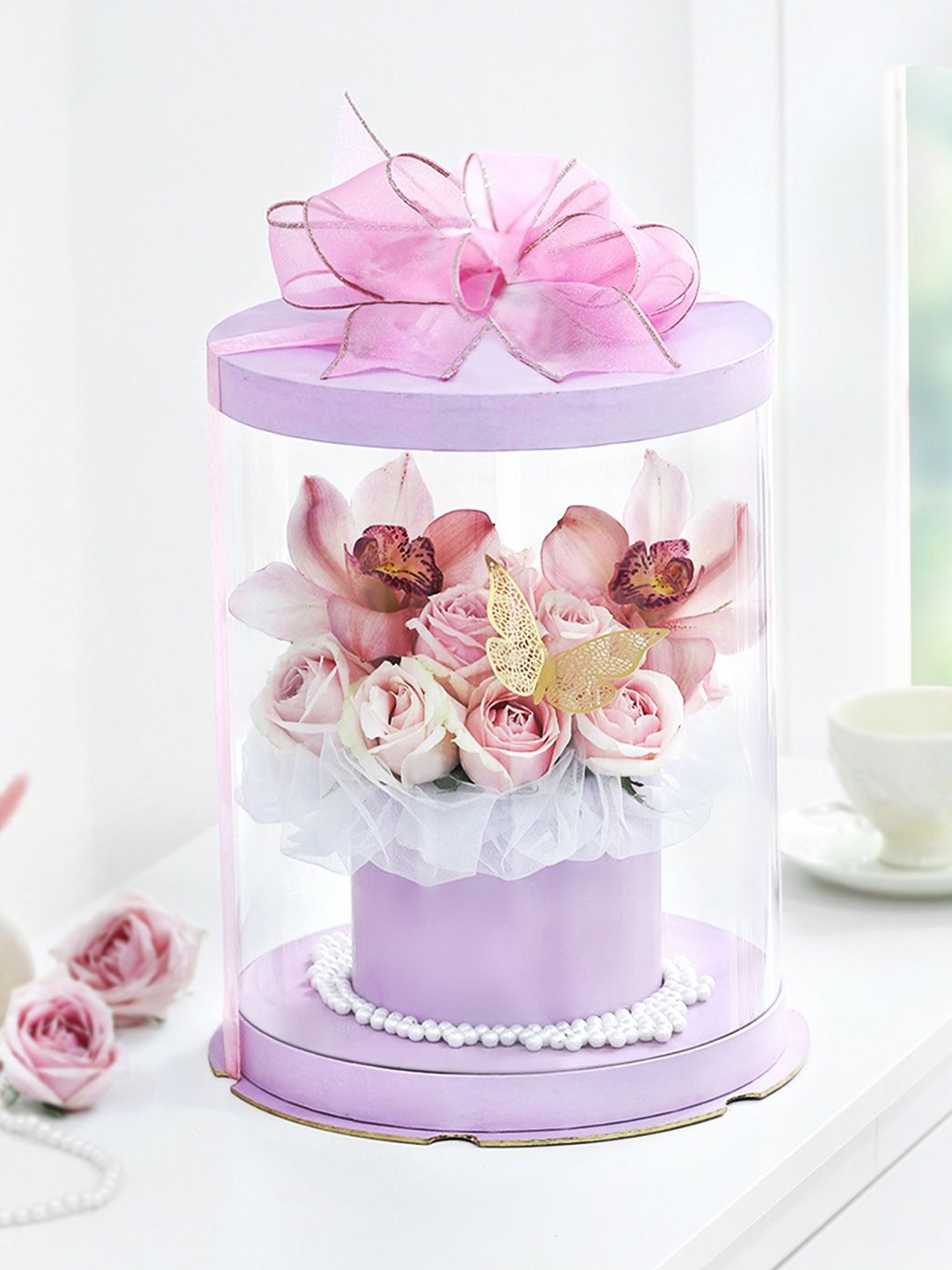 IGP 16-Pcs Fresh Flowers Cage, Purple