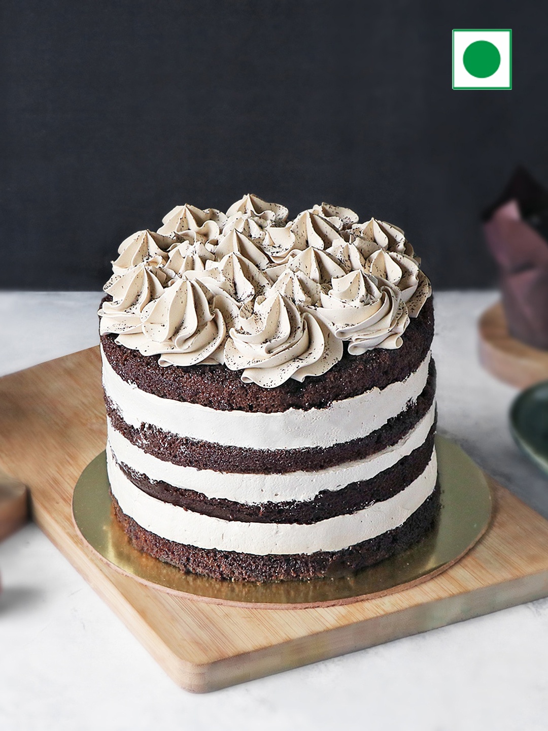 

IGP Round Shape Tiramisu Coffee Flavour Eggless Round Cake- 500 gm, Brown