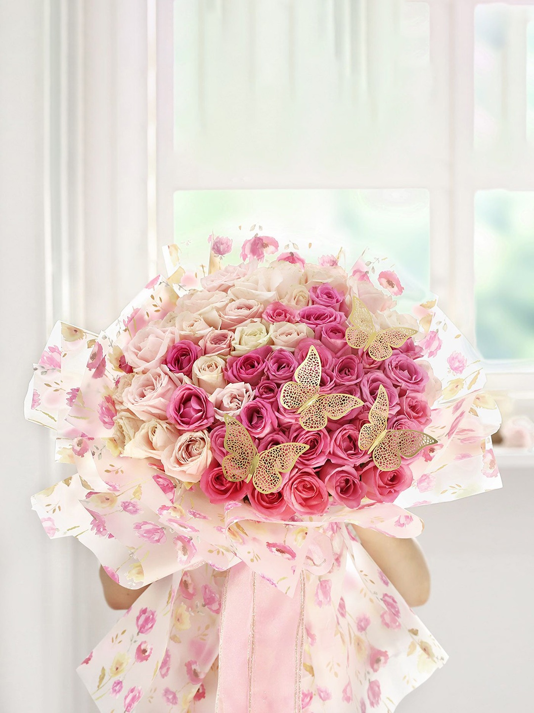 

Interflora Pink A Rosy Silhouette