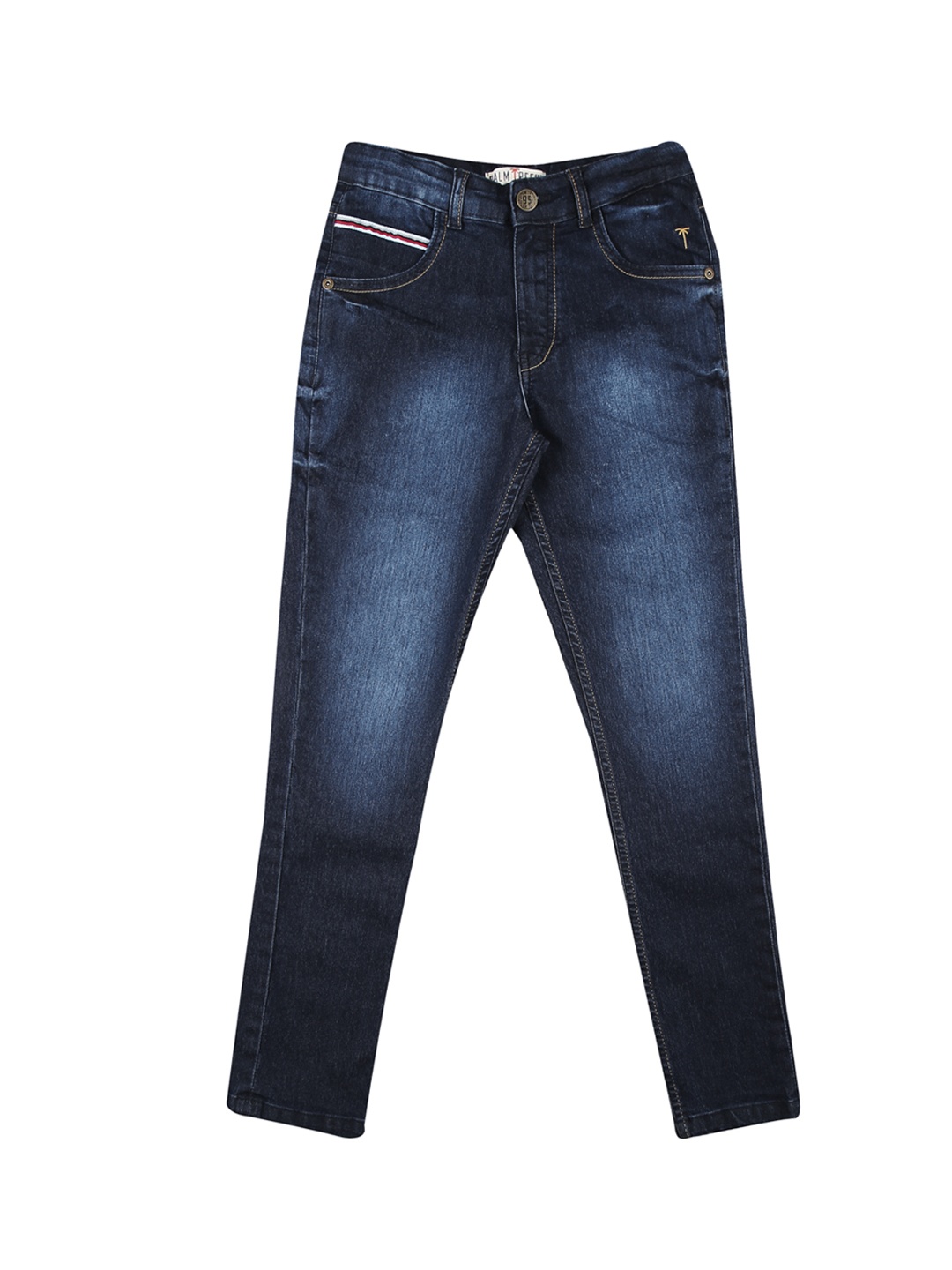 

Palm Tree Boys Navy Blue Regular Fit Mid-Rise Clean Look Stretchable Jeans