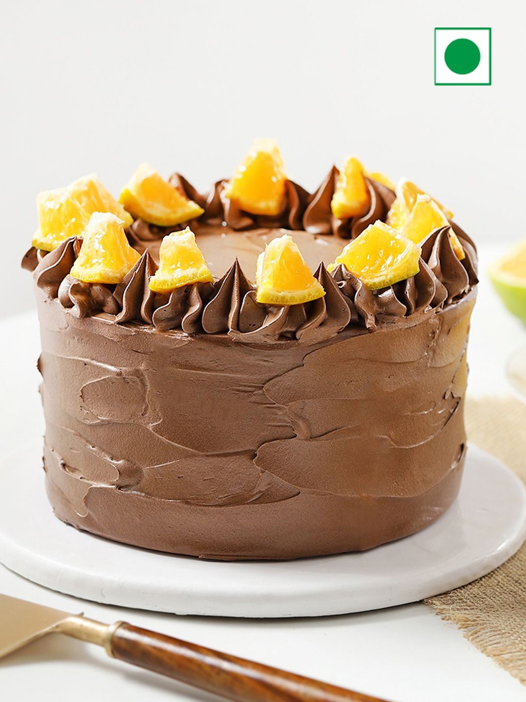 

IGP Round Shape Chocolate Flavor Eggless Cake- 500gms, Brown