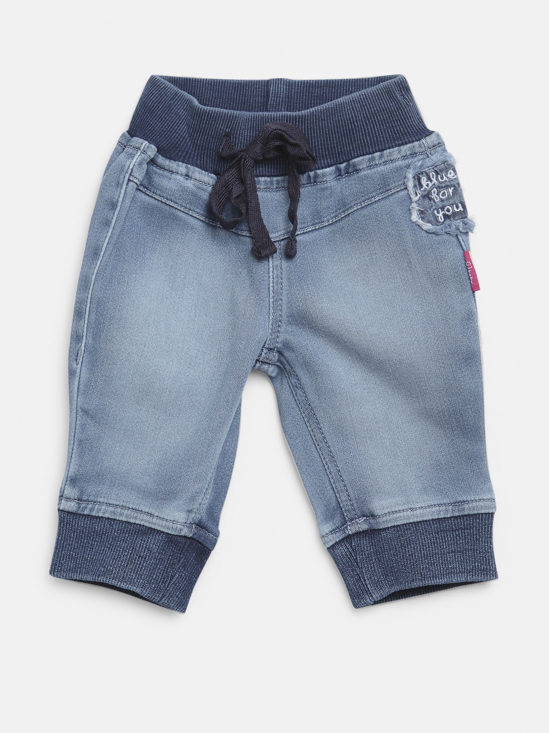 

Gini and Jony Girls Blue Mid-Rise Clean Look Stretchable Joggers