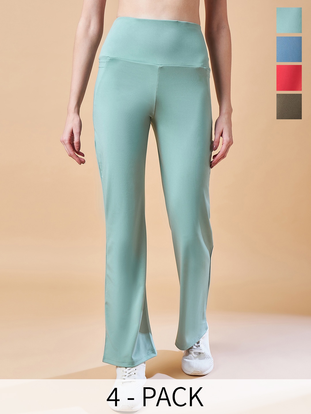 

COLOR CAPITAL Pack Of 4 Anti-Microbial Tights, Sea green
