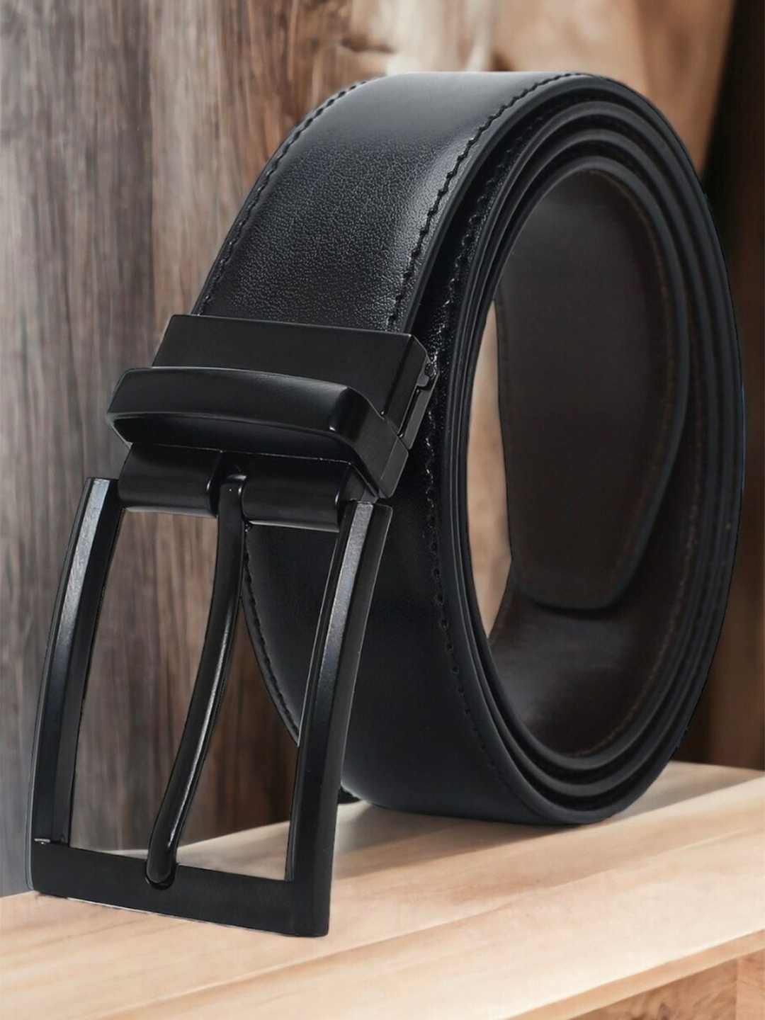 

INVICTUS Men Synthetic Leather Reversible Formal Belt, Black