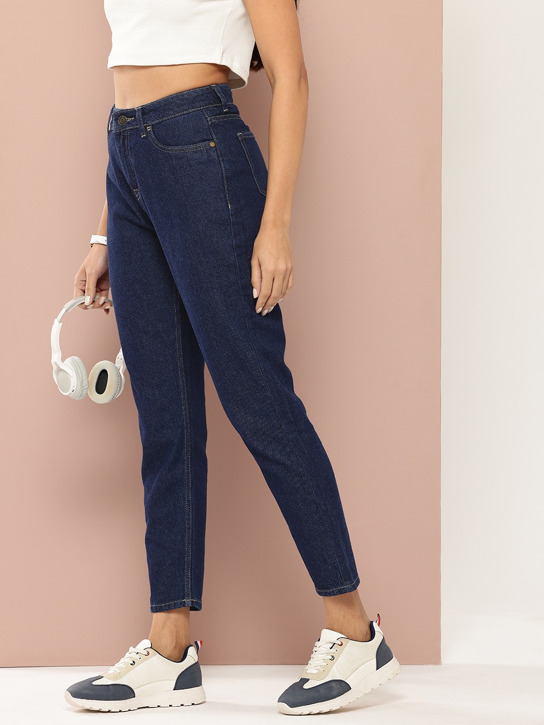 

Harvard Women Mom fit High-Rise Jeans, Blue