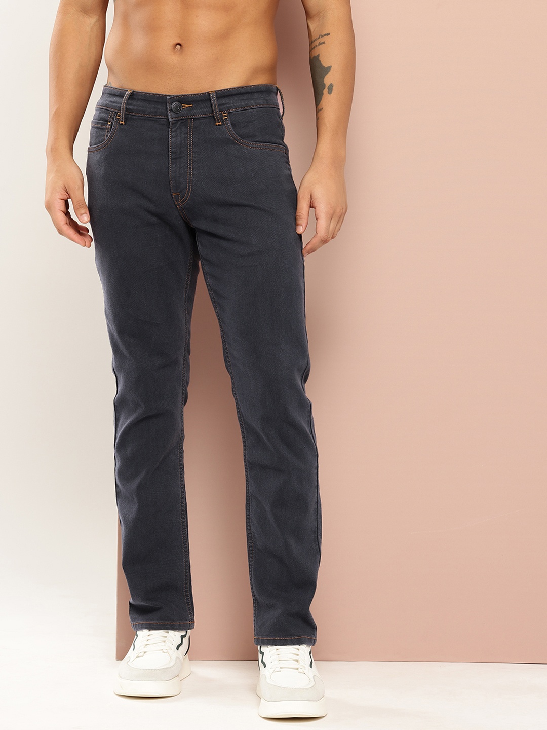 

Harvard Men Light Fade Stretchable Jeans, Charcoal