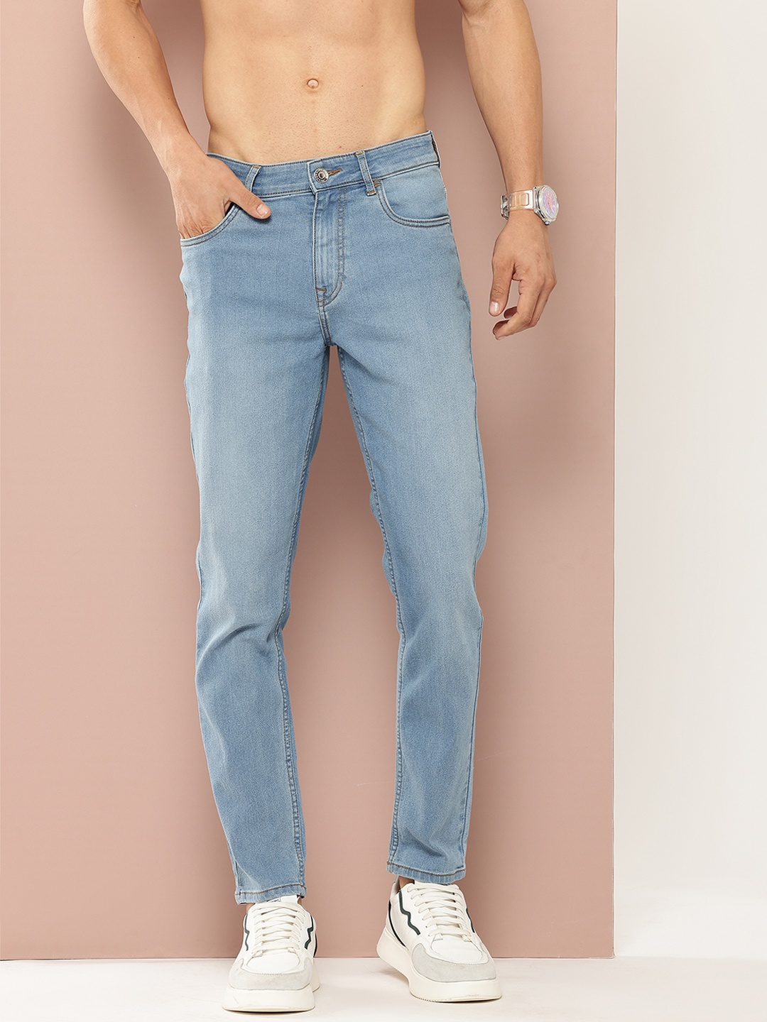 

Harvard Men Regular Fit Light Fade Stretchable Jeans, Blue