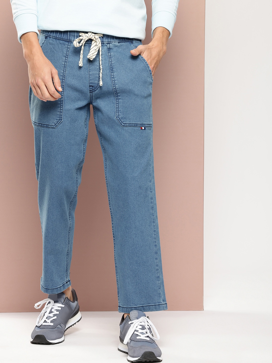 

Harvard Men Light Fade Stretchable Jogger Jeans, Blue