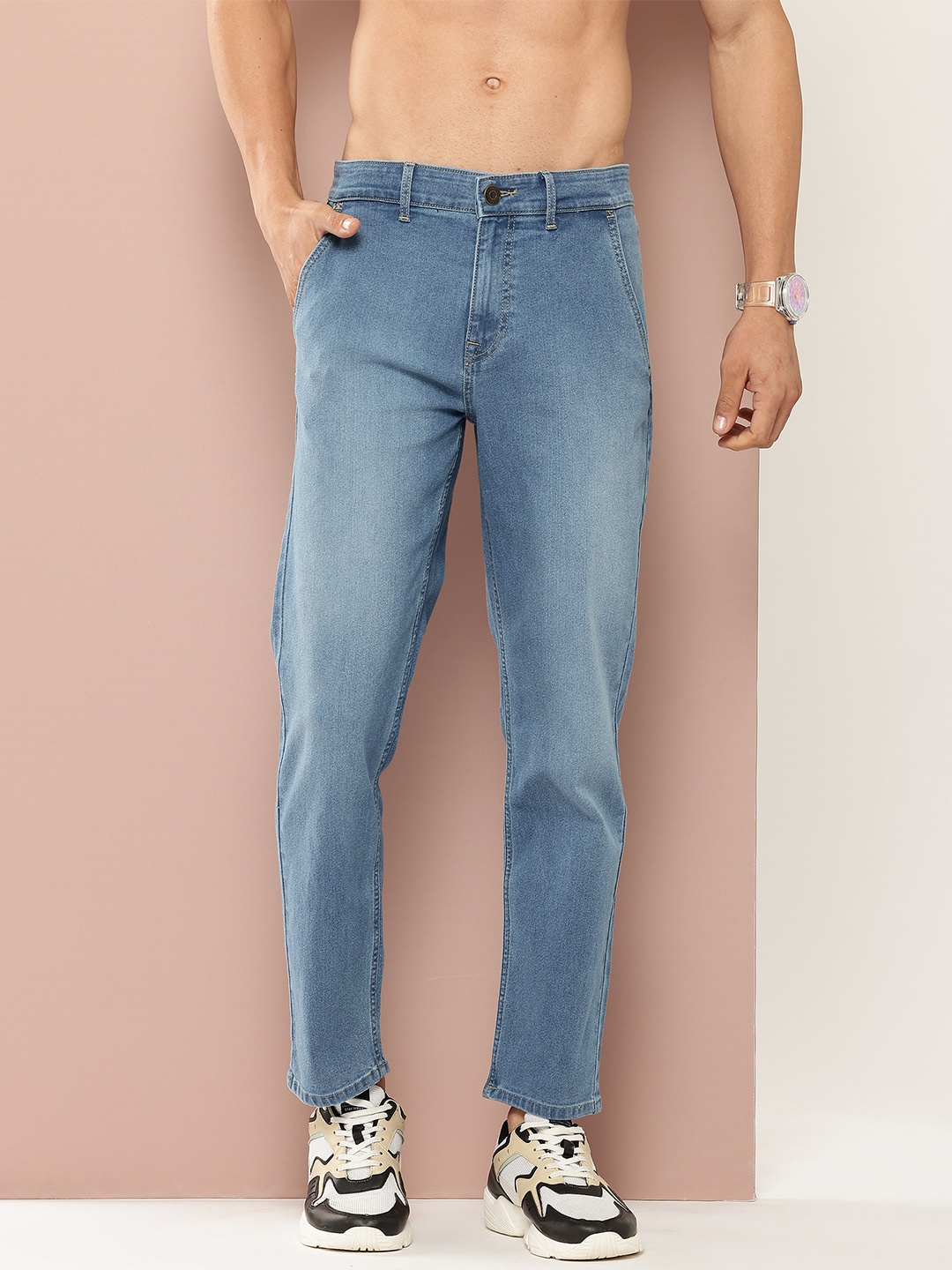 

Harvard Men Regular Fit Light Fade Stretchable Jeans, Blue