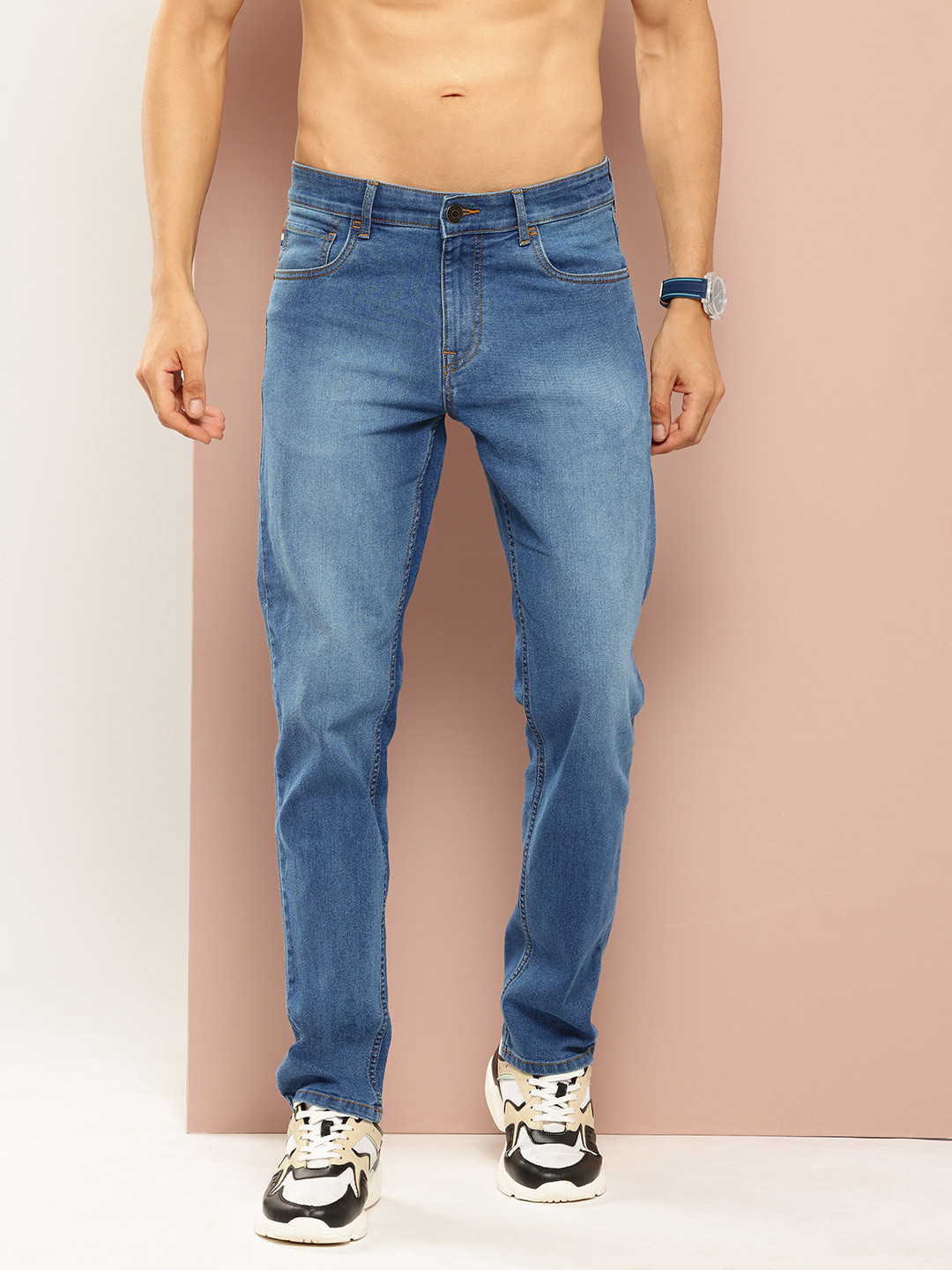 

Harvard Men Light Fade Stretchable Jeans, Blue